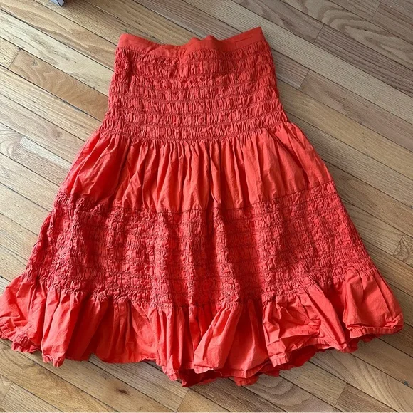 Anthropologie orange midi skirt - Picture 3 of 5
